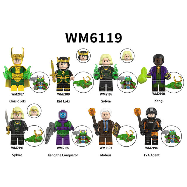 WM6119 Marvel Superhero Kang The Conqueror Mobius Minifig Building Blocks DC Kid Loki Action Figures Collection Toy Children Gift