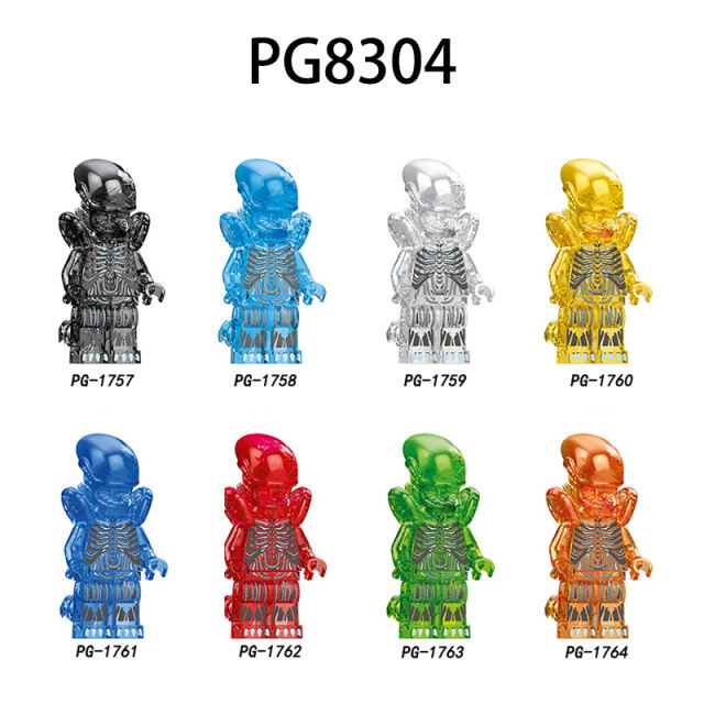 PG8304 Skeleton Alien Movie Villans Model Action Figures New Prometheus Terminator Predator Building Block Children Gifts Boys Toys