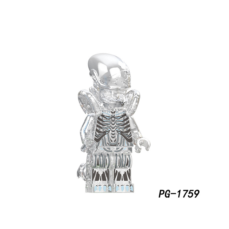 PG8304 Skeleton Alien Movie Villans Model Action Figures New Prometheus Terminator Predator Building Block Children Gifts Boys Toys