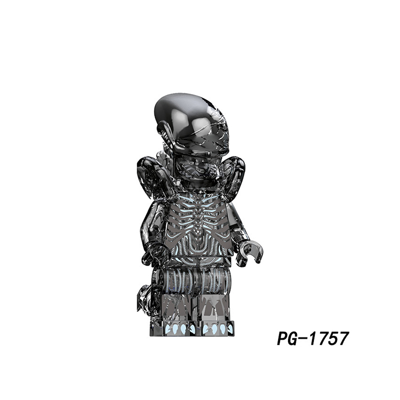 PG8304 Skeleton Alien Movie Villans Model Action Figures New Prometheus Terminator Predator Building Block Children Gifts Boys Toys