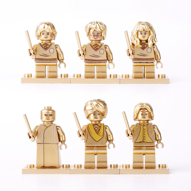 American Harry Potter  Adventure Movie Minifigs Buildinig Blocks Golden Hogwarts Ron Weasley Hermione Granger Cedric Diggory Toys