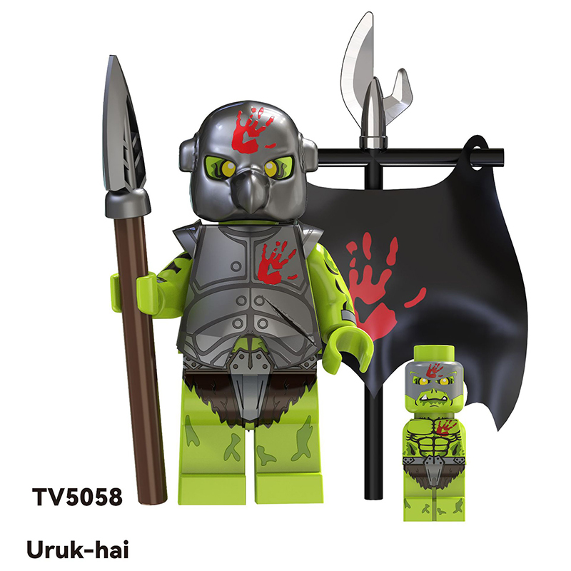 TV6407 The Lord of the Rings Minifigs Building Blocks Military Uruk Hai Soldiers Weapons Shield Sword Medieval Knight Hobbit Toys