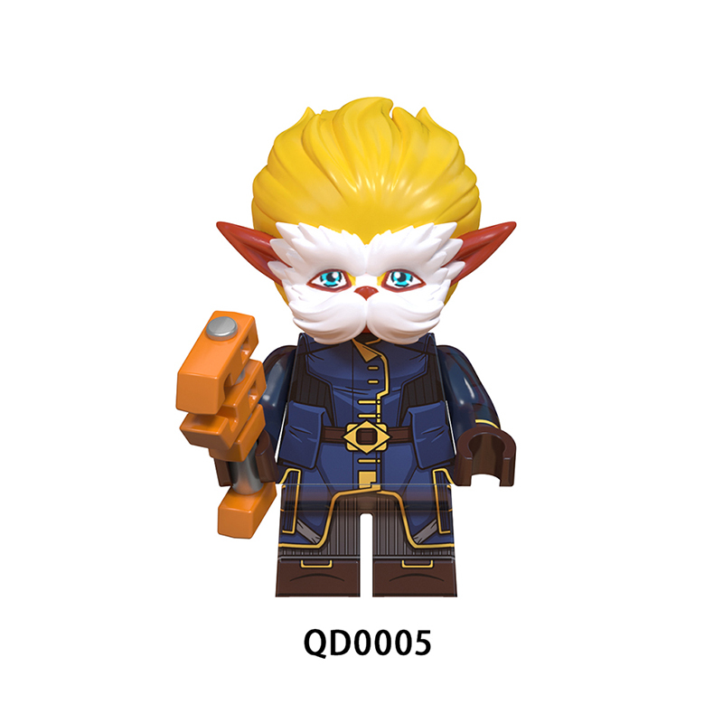 OD0001-0008 Anime Game Series LOL Alliance Minifigs Jinkesi Building Blocks Jess Action Figures Model Children Gifts Toys