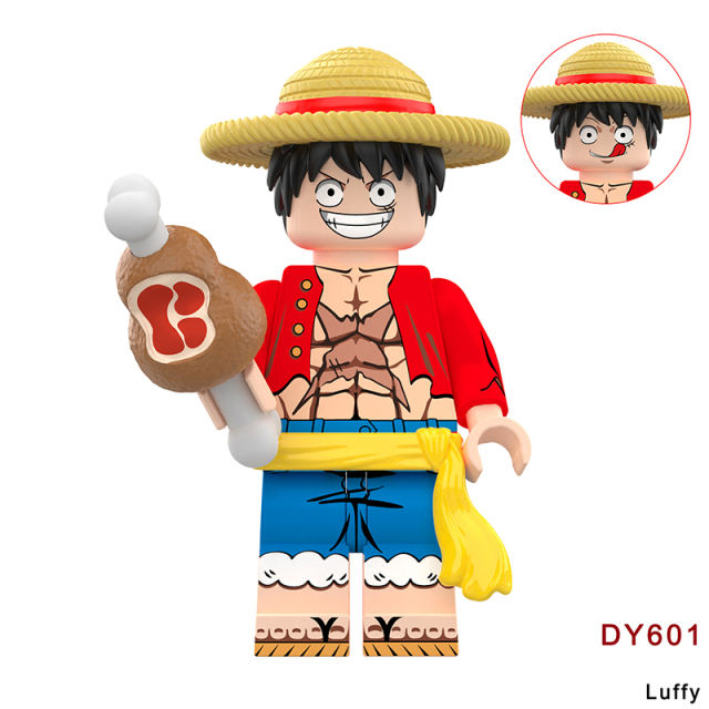 DY601 DY602 One Piece Series Luffy Ace Anime Action Figure Expressions Building Blocks Cartoon Movie Toys Decoration Children Gift
