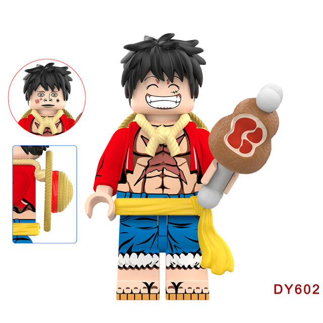 DY601 DY602 One Piece Series Luffy Ace Anime Action Figure Expressions Building Blocks Cartoon Movie Toys Decoration Children Gift