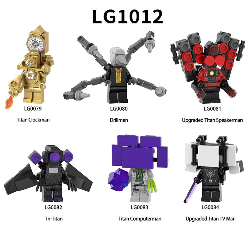 LG1012 Web Anime Series Titan Clockman Minifigs Building Blocks Sound Titan  Computerman Weapon Gun Swords Chainsaw Toys Boys