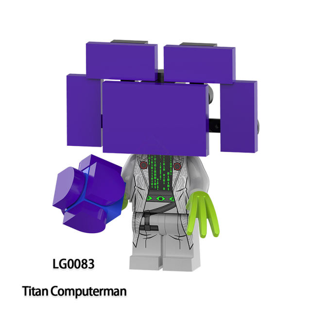 LG1012 Web Anime Series Titan Clockman Minifigs Building Blocks Sound Titan Computerman  Weapon Gun Swords Chainsaw Toys Boys