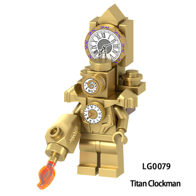 LG1012 Web Anime Series Titan Clockman Minifigs Building Blocks Sound Titan Computerman  Weapon Gun Swords Chainsaw Toys Boys