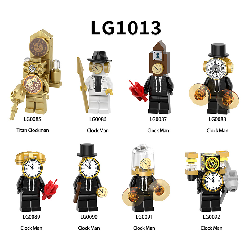 LG1013 Web Anime Series Titan Clockman Minifigs Building Blocks Clock Man Computerman Weapon Gun Swords Chainsaw Toys Boys Gifts