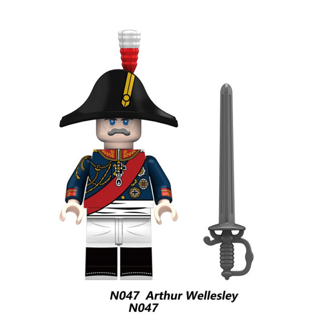 N045-48 Napoleon Series Soldiers Building Blocks General Marshal Army Weapons Duke Sword Bricks Toy Boy Children Gifts