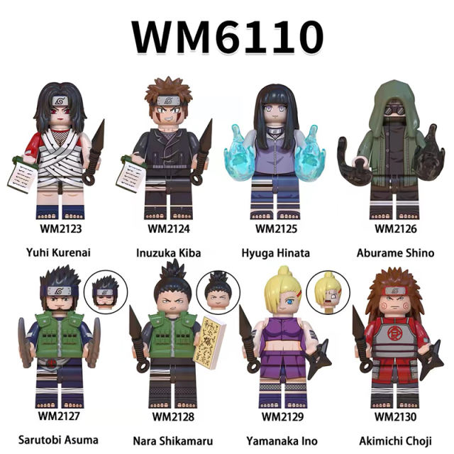 WM6110 Naruto Anime Series Minifigures Building Blocks Gojo Satoru Rogo Fushiguro Megumi Comic Figures Bricks Model Toy Gift for Kids