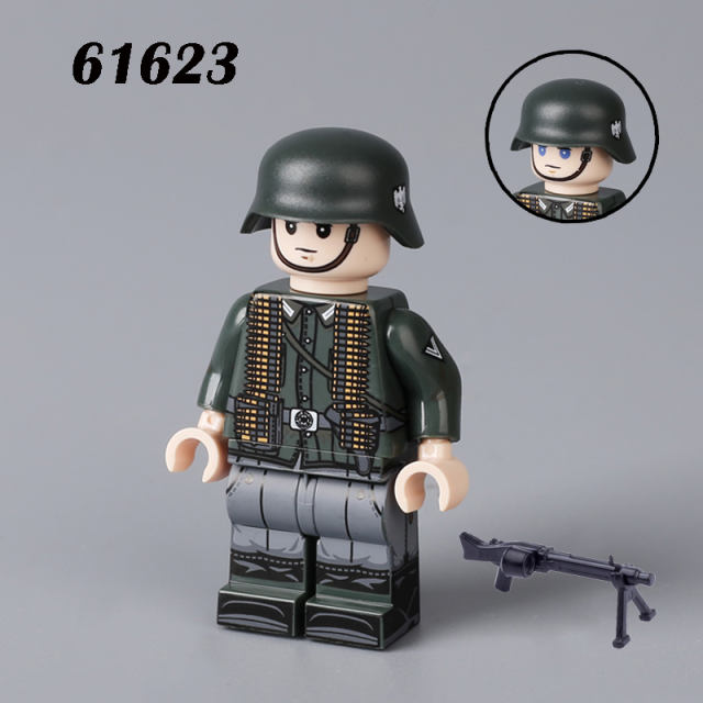 ﻿ ﻿WW1  Military Soliders Action Figures 616 German Offical Building Blocks Gun Weapon Minifigs War Models Toys Children Gifts WW2