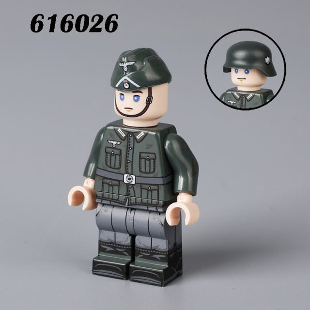 ﻿ ﻿WW1  Military Soliders Action Figures 616 German Offical Building Blocks Gun Weapon Minifigs War Models Toys Children Gifts WW2