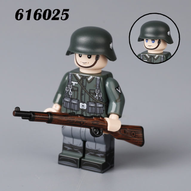 ﻿ ﻿WW1  Military Soliders Action Figures 616 German Offical Building Blocks Gun Weapon Minifigs War Models Toys Children Gifts WW2