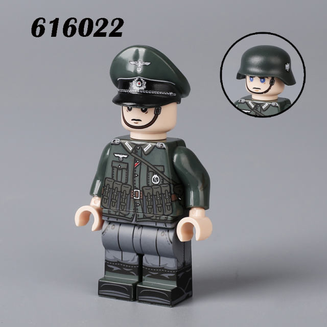 ﻿ ﻿WW1  Military Soliders Action Figures 616 German Offical Building Blocks Gun Weapon Minifigs War Models Toys Children Gifts WW2