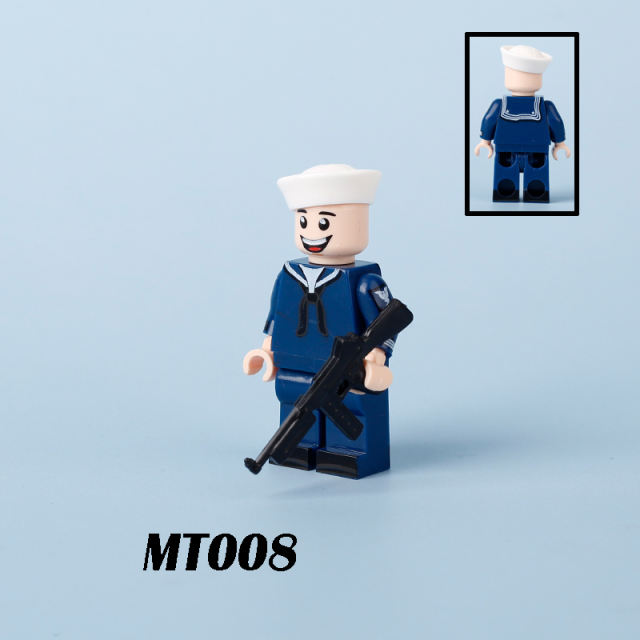 WW2 Military American Petty Officer Third Class  Action Figures Soliders MT008 Building Blocks MT009 Navy Corporal Minifigs Toys