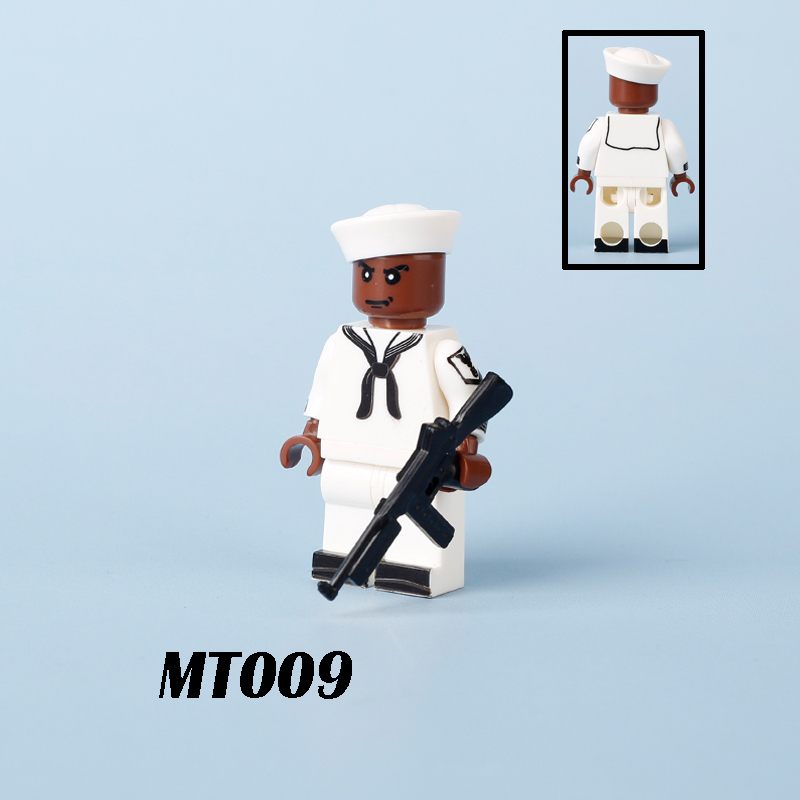 WW2 Military American Petty Officer Third Class Action Figures Soliders MT008 Building Blocks MT009 Navy Corporal Minifigs Toys