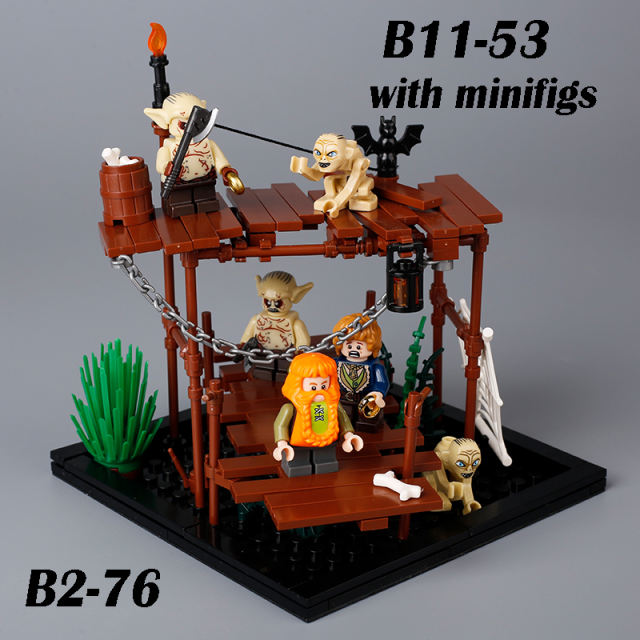 MOC Medieval Bridge Model Building Blocks Kit Stone Weapons Smith Forging Watch Tower Spider Monster Bricks Toys Children Gifts