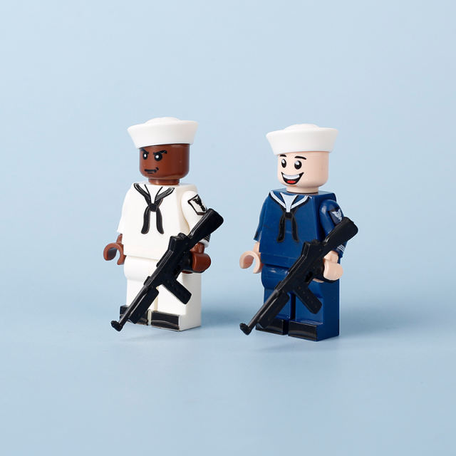 WW2 Military American Petty Officer Third Class  Action Figures Soliders MT008 Building Blocks MT009 Navy Corporal Minifigs Toys