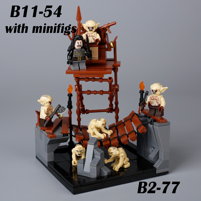 MOC Medieval Bridge Model Building Blocks Kit Stone Weapons Smith Forging Watch Tower Spider Monster Bricks Toys Children Gifts