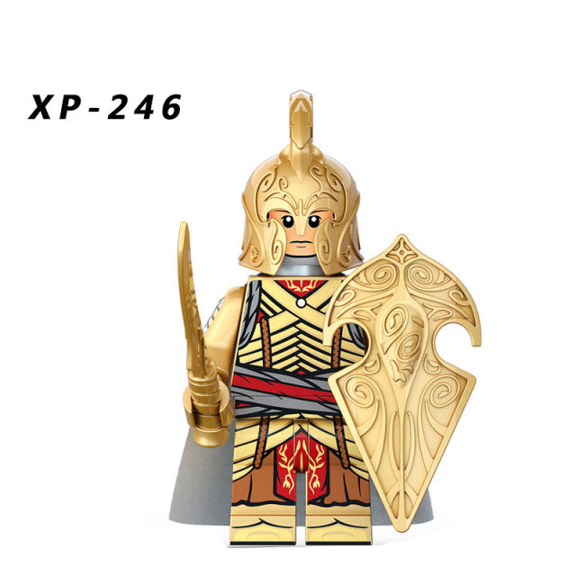 KT1032 Lord Noldo Warrior Golodh Helmet Shield Medieval Knight Soliders Accessories Action Figures Building Blocks Kids Toys Gifts