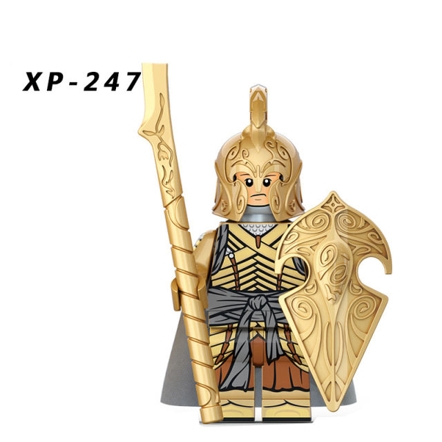 KT1032 Lord Noldo Warrior Golodh Helmet Shield Medieval Knight Soliders Accessories Action Figures Building Blocks Kids Toys Gifts