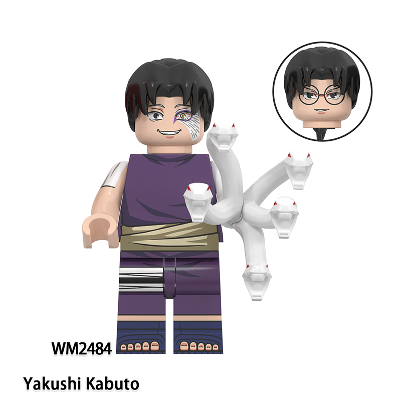 WM6154 Naruto Kabuto Kaguya Japanese Anime Action Figure Tsuchikage Mu Rin Anko Kushina Bricks Minifigs Children Gifts Boys Toys