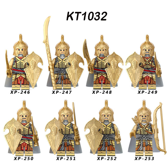 KT1032 Lord Noldo Warrior Golodh Helmet Shield Medieval Knight Soliders Accessories Action Figures Building Blocks Kids Toys Gifts