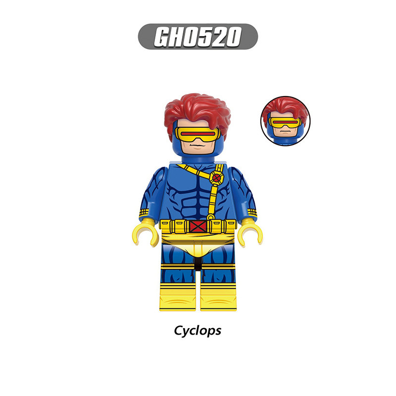 G0166 Marvel Superhero Wolverine Cyclops Magneto Gambit Building Blocks Beast Jubilee Phoenix Storm Rogue Model Blocks Kids Gifts