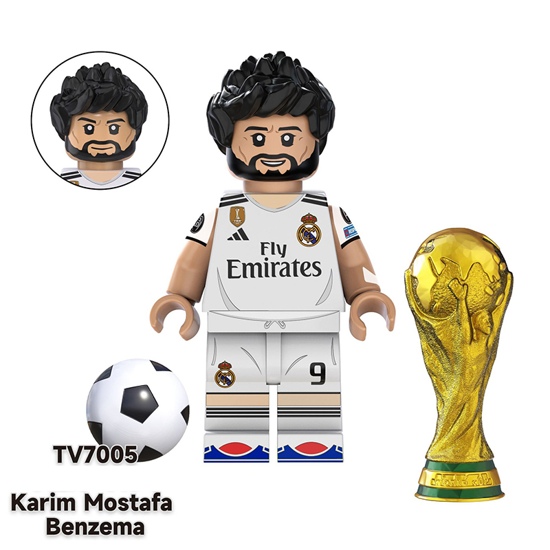 TV6501 Football Players Leo Messi Pele Anime Minifigs Building Blocks Luka Maradona Neymar Cartoon Models Boys Toys Gifts Children