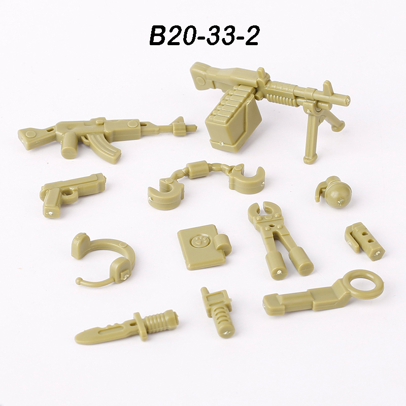 MOC City Military SWAT Figures Accessories Building Blocks Gun Weapons Knee Pads Headset Helmets Box Container Toys Boys Gift