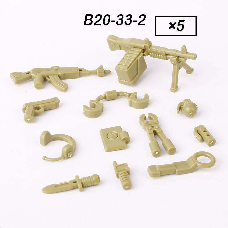 MOC City Military SWAT Figures Accessories Building Blocks Gun Weapons Knee Pads Headset Helmets Box Container Toys Boys Gift