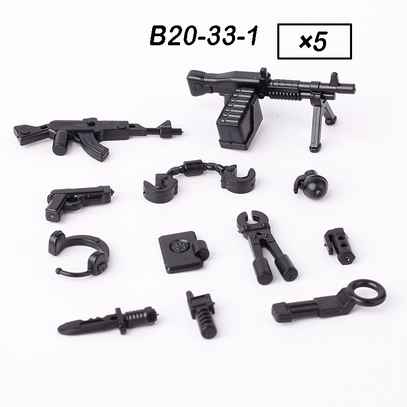 MOC City Military SWAT Figures Accessories Building Blocks Gun Weapons Knee Pads Headset Helmets Box Container Toys Boys Gift