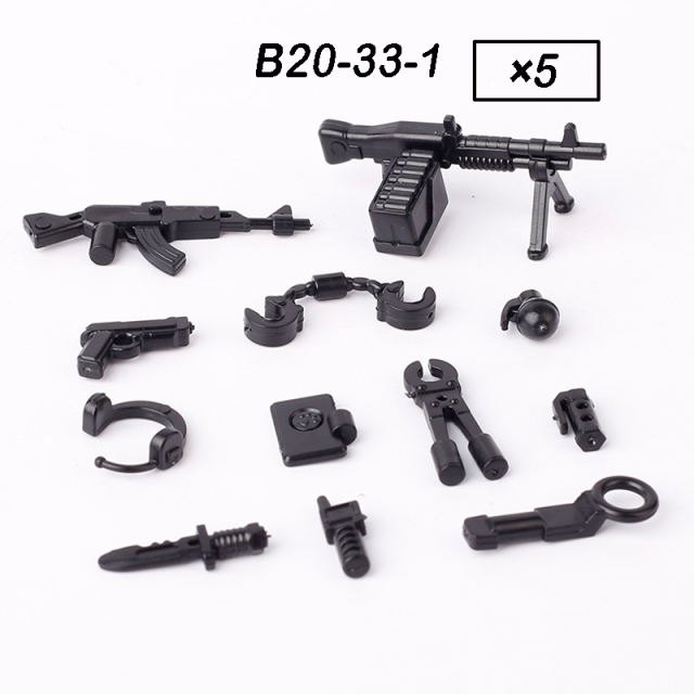 MOC City Military SWAT Figures Accessories Building Blocks Gun Weapons Knee Pads Headset Helmets Box Container Toys Boys Gift