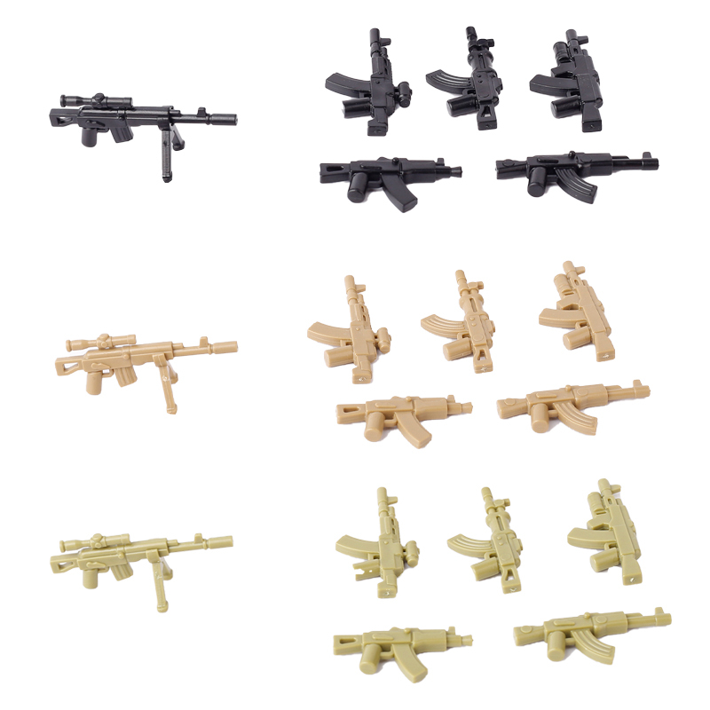 MOC Military Series Soliders Gun Weapons Figures Accessories Building Blocks Army Minifigs Children City Bricks Toys Boys Gift
