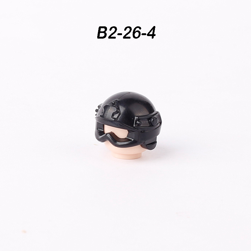 WW2 MOC Military Series Cap Building Blocks Soldier Action Figures Helmet Hat Weapon Accessory Bricks Toys Children Gifts Compatible