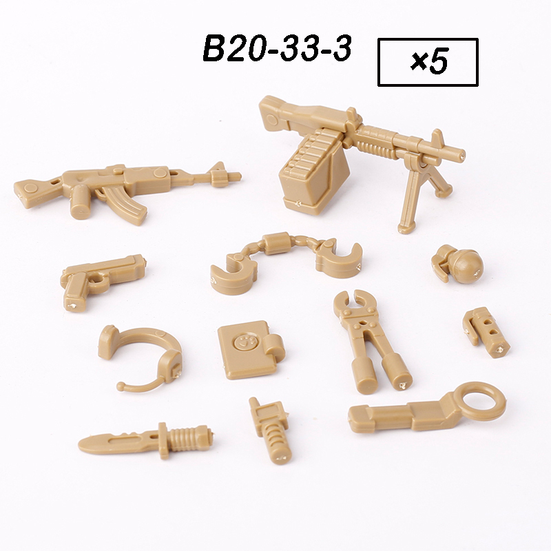 MOC City Military SWAT Figures Accessories Building Blocks Gun Weapons Knee Pads Headset Helmets Box Container Toys Boys Gift