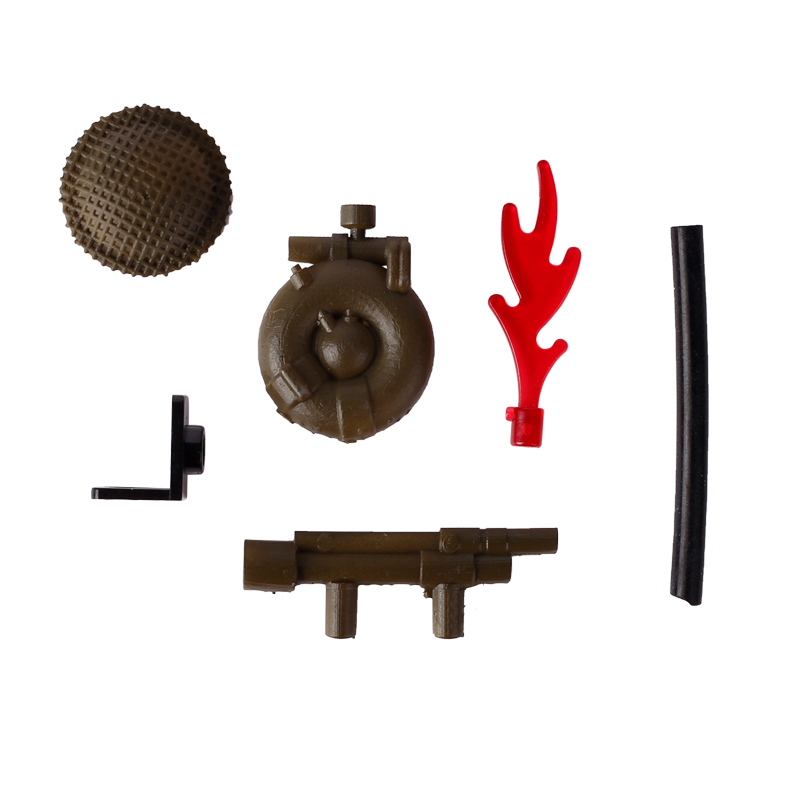 MOC Military Series 3D Helmet Hat Weapons Building Blocks Kit Spitfire Knapsack Army Crown Bricks Model Children Gifts Boys Toys