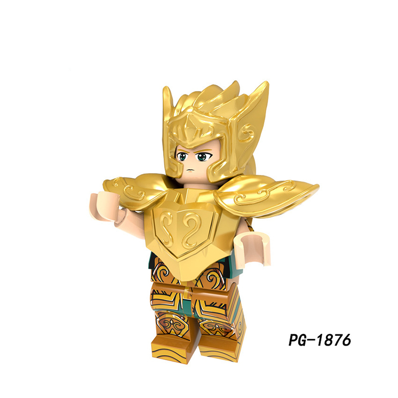 PG8212 PG8213 Japanese Anime Saint Seiya Aries Scorpio Armor Minifigs Building Blocks Sagittarius Helmet Weapon Children Toys Gifts