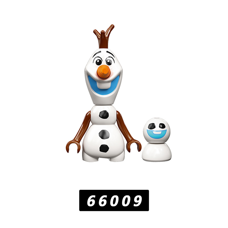 66006-66010 Disney Cartoon Ice and Snow World Hans Princess Elsa Minifigs Olaf Anna Building Blocks Toys Children Girls Gifts