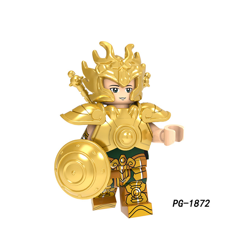 PG8212 PG8213 Japanese Anime Saint Seiya Aries Scorpio Armor Minifigs Building Blocks Sagittarius Helmet Weapon Children Toys Gifts