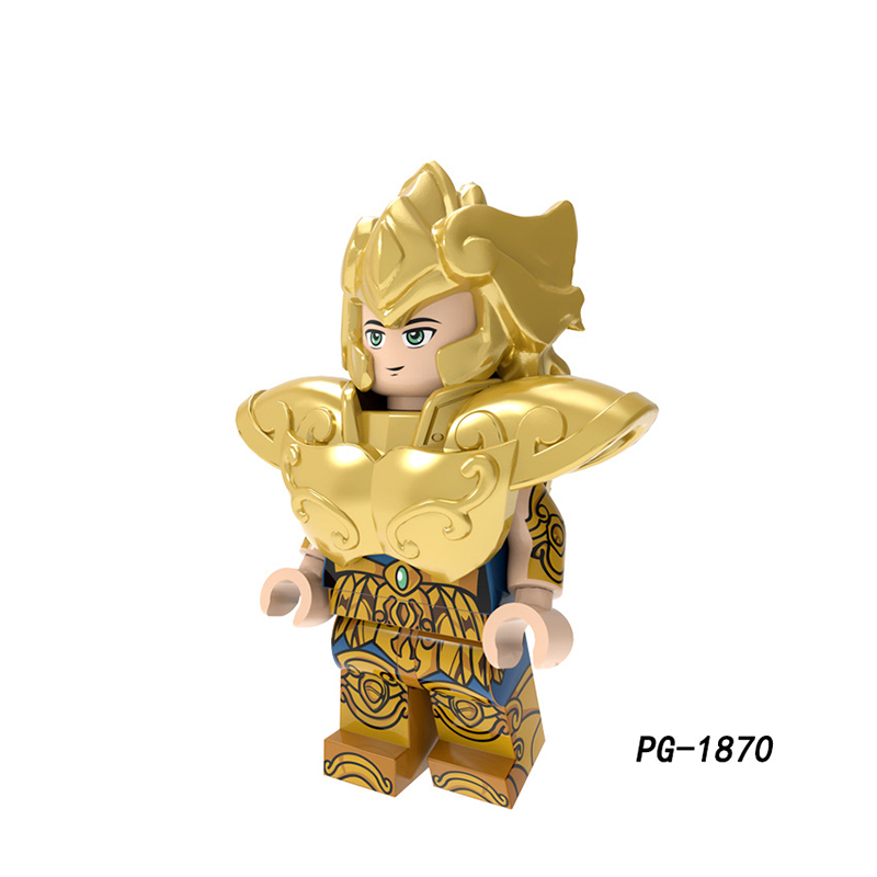 PG8212 PG8213 Japanese Anime Saint Seiya Aries Scorpio Armor Minifigs Building Blocks Sagittarius Helmet Weapon Children Toys Gifts