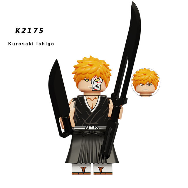 KDL824 Bleach Anime Zaraki Kenpachi Minifigs Building Blocks Ulquiorra Ichigo Cartoon Weapons Boomerang Bricks Children Toys Gifts