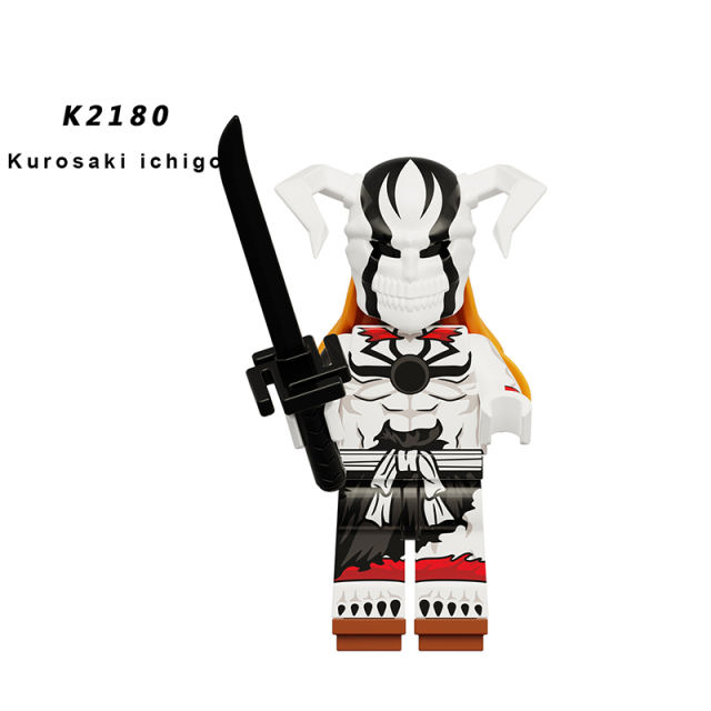 KDL824 Bleach Anime Zaraki Kenpachi Minifigs Building Blocks Ulquiorra Ichigo Cartoon Weapons Boomerang Bricks Children Toys Gifts