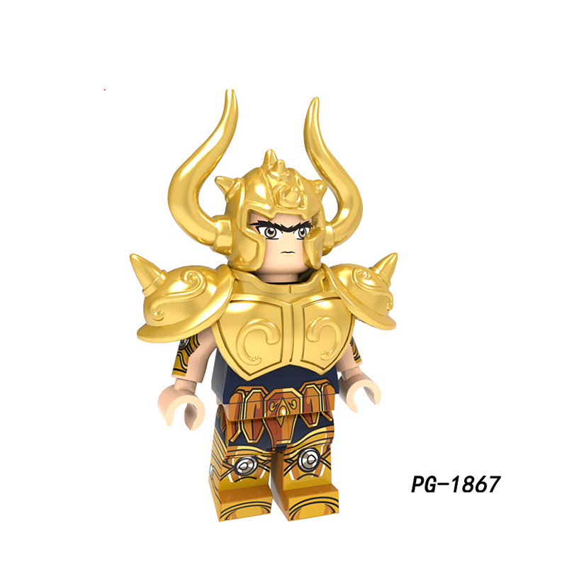 PG8212 PG8213 Japanese Anime Saint Seiya Aries Scorpio Armor Minifigs Building Blocks Sagittarius Helmet Weapon Children Toys Gifts