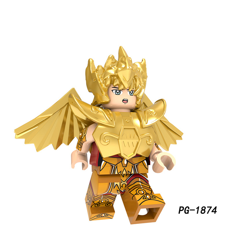 PG8212 PG8213 Japanese Anime Saint Seiya Aries Scorpio Armor Minifigs Building Blocks Sagittarius Helmet Weapon Children Toys Gifts