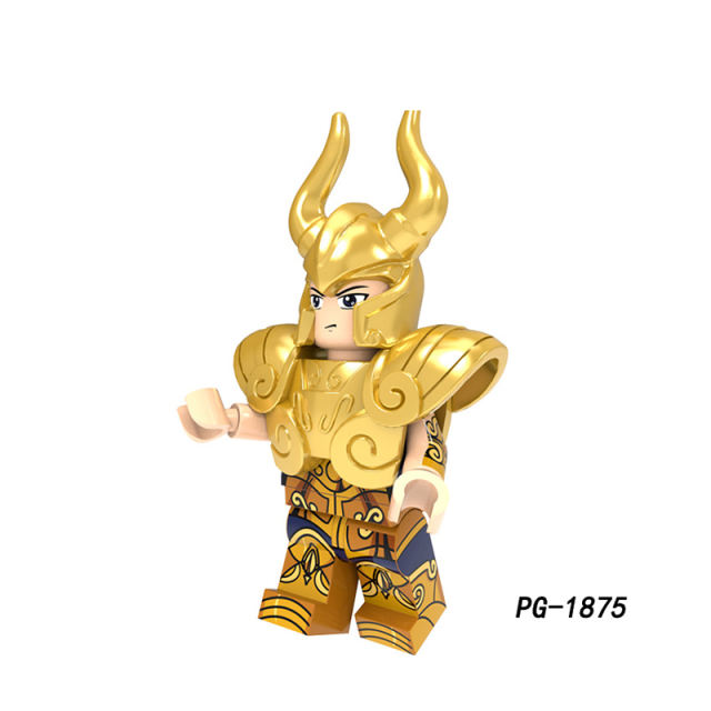 PG8212 PG8213 Japanese Anime Saint Seiya Aries Scorpio Armor Minifigs Building Blocks Sagittarius Helmet Weapon Children Toys Gifts