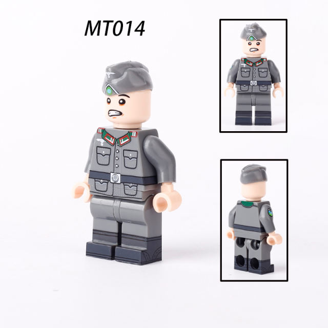 MT012-14 German Nazi Military Hitler Youth Minifigs Building Blocks War Army Soldiers Senior Comradeship Leader Accessoories Toys Gift