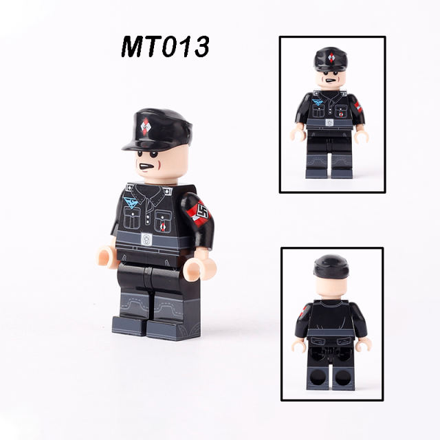 MT012-14 German Nazi Military Hitler Youth Minifigs Building Blocks War Army Soldiers Senior Comradeship Leader Accessoories Toys Gift