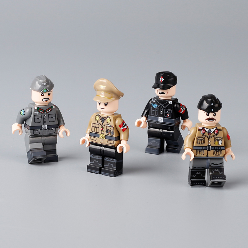 MT012-015 WW2 German Nazi Military Hitler Youth Building Blocks War Army Soldiers Senior Comradeship Leader Accessoories Toys Gift